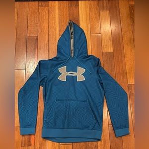 Royal Blue Under Armour Hoodie with black diamond design